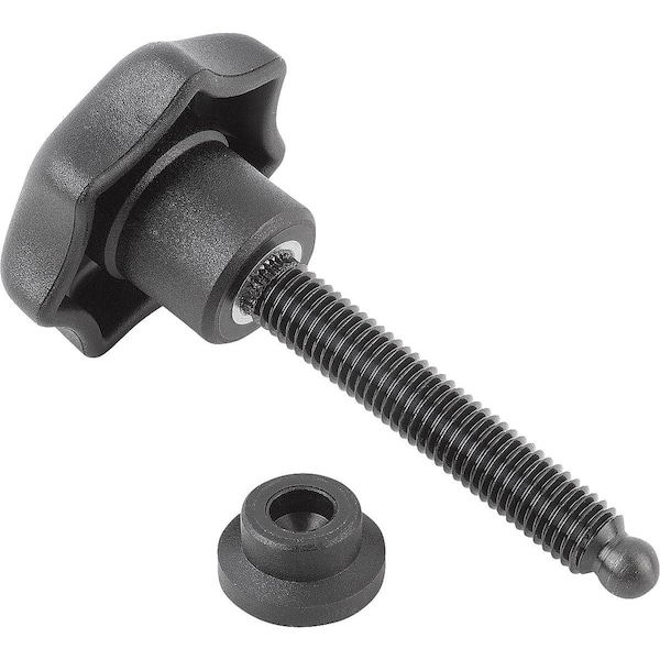 Kipp Thrust Spindle D=M08 L=64, 6 Thermoplastic, Comp:Steel Grub Screw L1=L-4, 6 Mm K0394.08064 - main